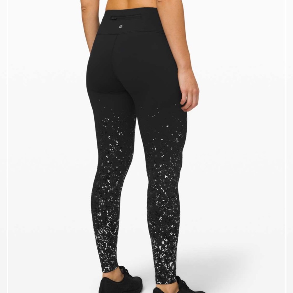 Lululemon Athletica Black and White Speckled Leggings